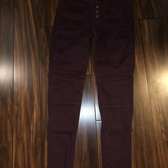 Maroon suede American Eagle jeans size 6 - Picture 3 of 4
